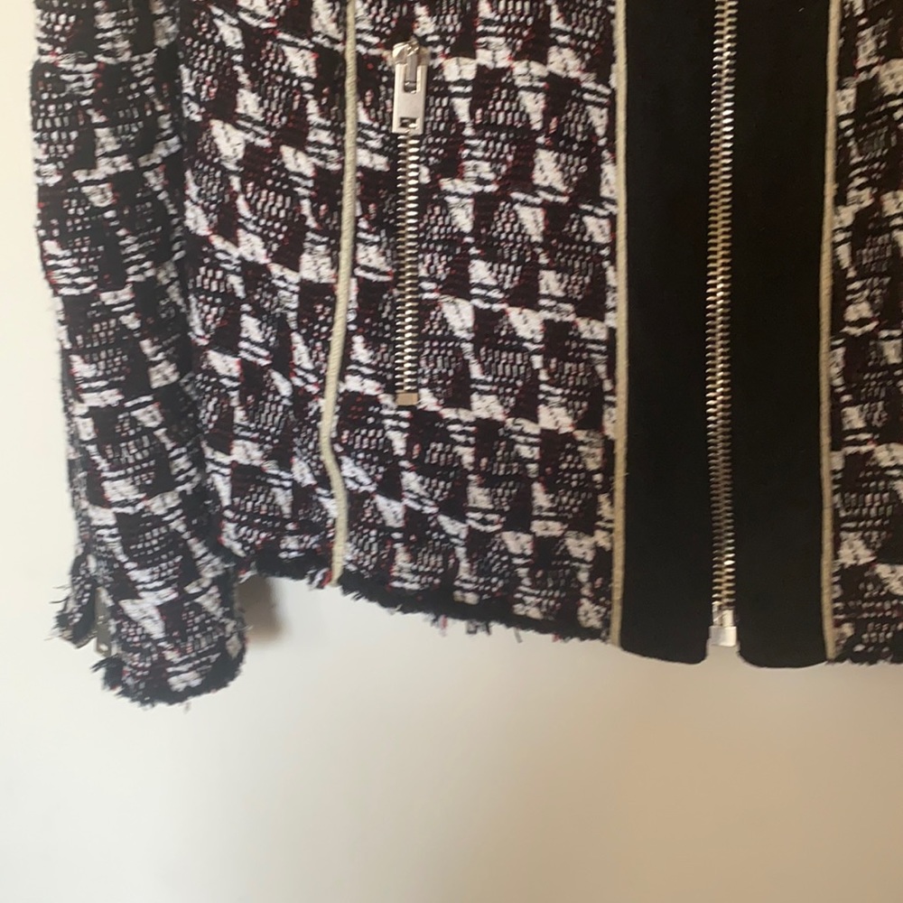 IRO ‘Kamber’ Tweed leather trim Jacket - Picture 2 of 7